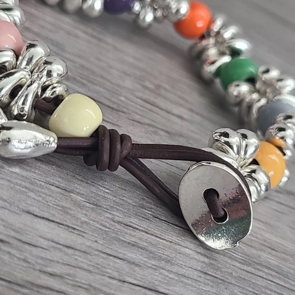 Bohemian Bracelect • DESTINY • Silver plated and multicolored glass beads - Picture 8 of 14